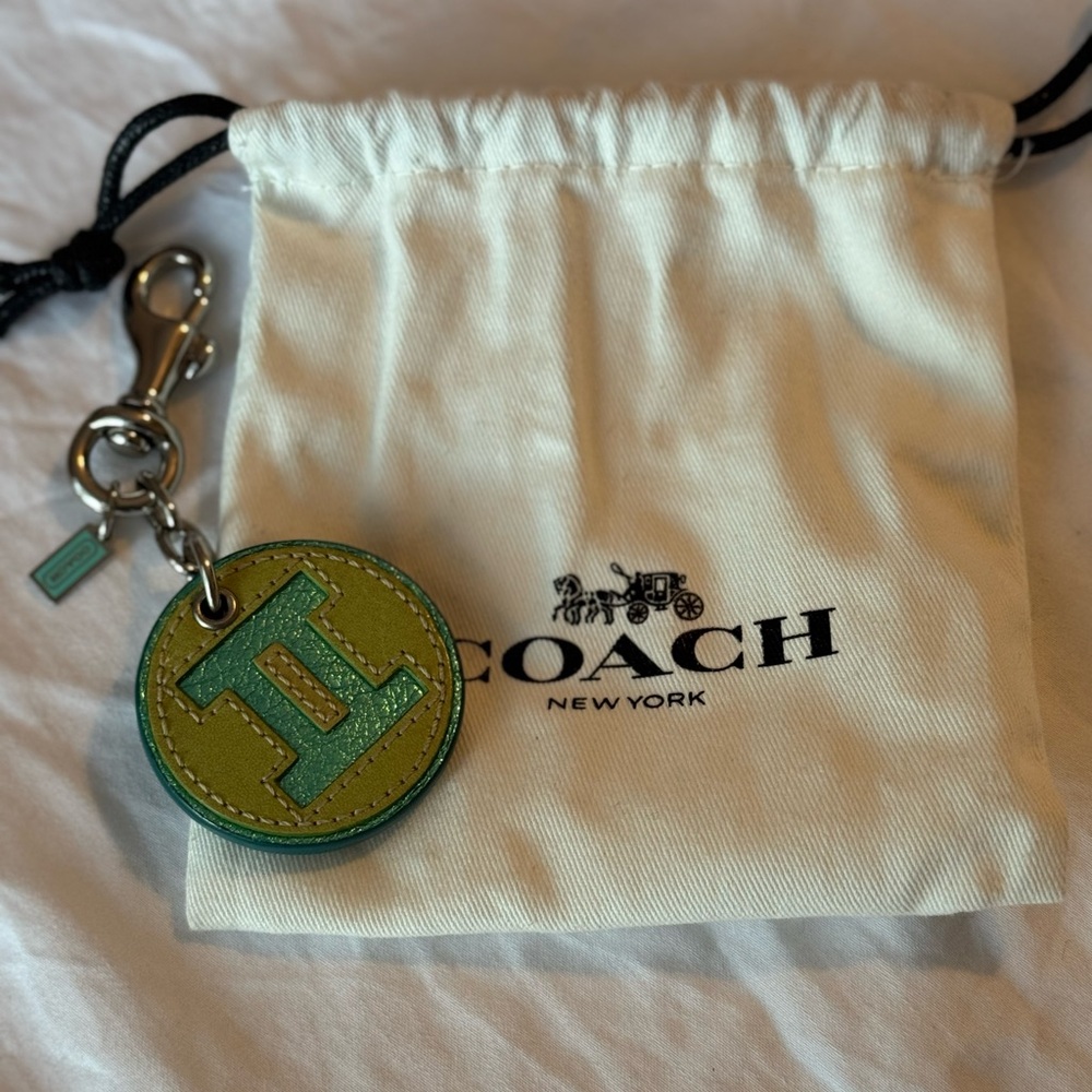 Coach Green and Blue Gemini ♊️ Keychain